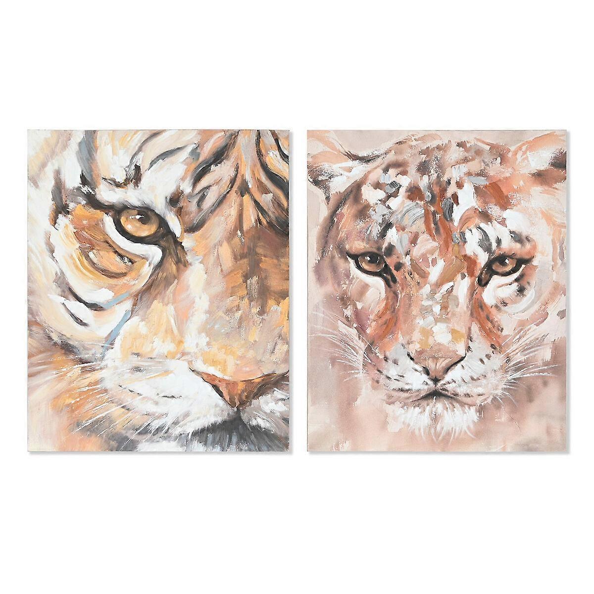 Canvas Home ESPRIT Pine Canvas 80 x 3.7 x 100 cm