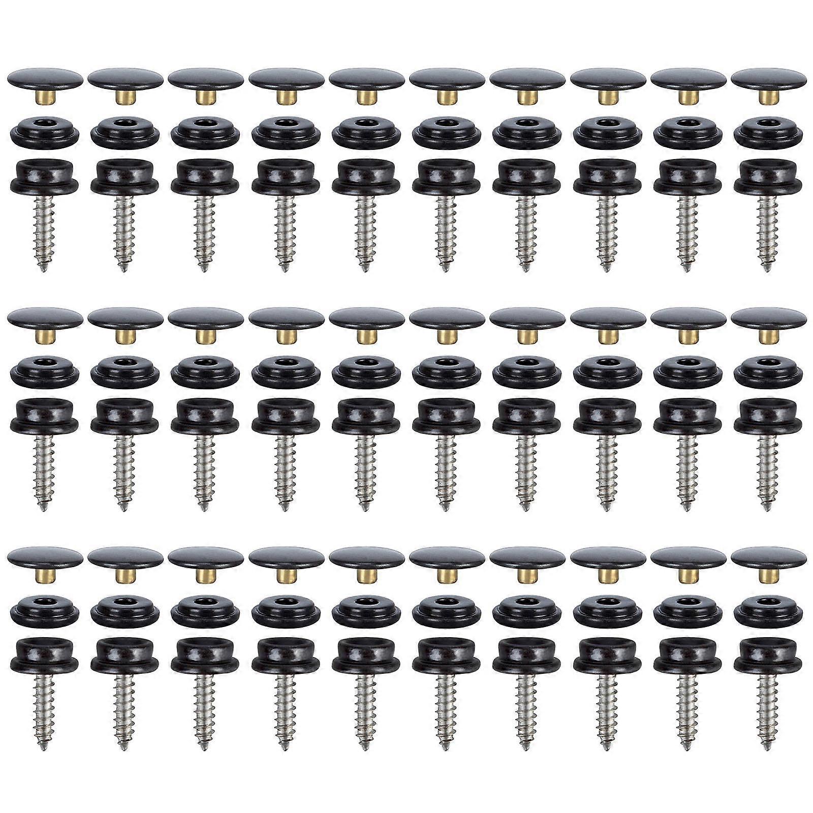 30 Sets Canvas Snap Kits Fastener Screw Snaps Consists of Buttons Sockets and Screw Studs for Leathers Jackets Handbags Multicolor