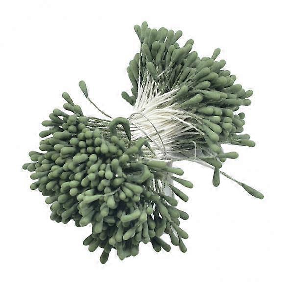 2-4pack 1 Bundle Artificial Matte Double Heads Flower Stamen Pistil army green