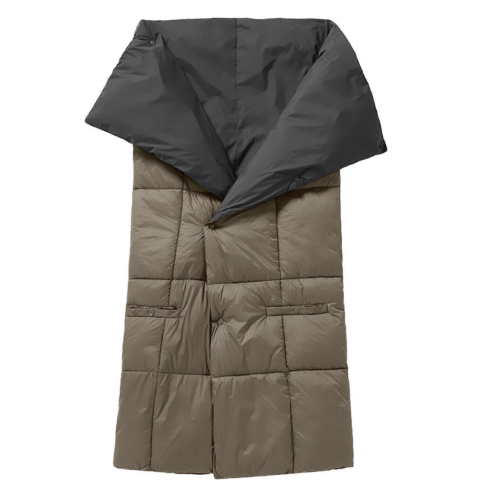 USB Heated Electric Throw Blanket with Fast Heating Electric Heating Pad Powered by Mobile Power Soft Mats  Khaki S