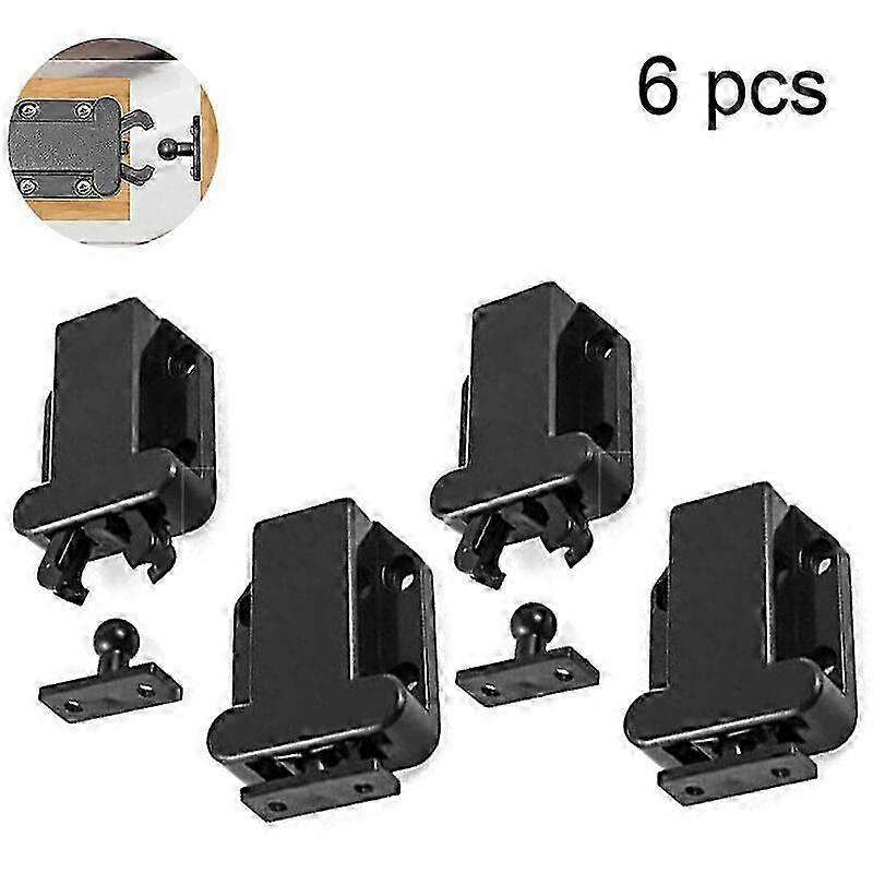 6 pieces push catch catch spring catch with screws, door latch with touch unlocking for kitchen cabinet doors cabinets home furniture holding lock, bl