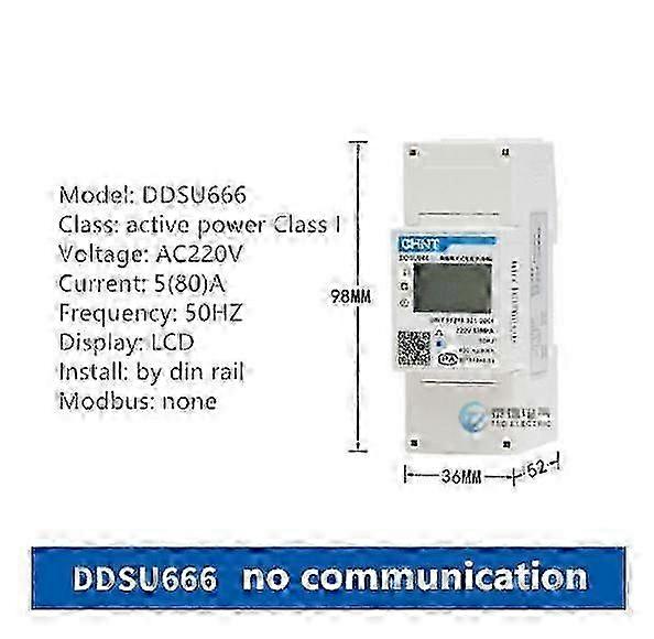Single-Phase Din-Rail Power Inverter Electric Meter by Chnt Chint Model Ddsu666 with 5(80)a 15(6)a Rating and RS485 Communication