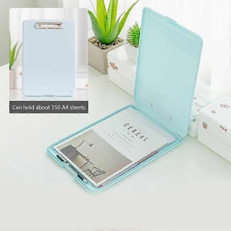 TKdaddy Storage Boxes A4 File Box Organizer Case Office Document Storage Box Stackable Desk Storage Box Holder Blue