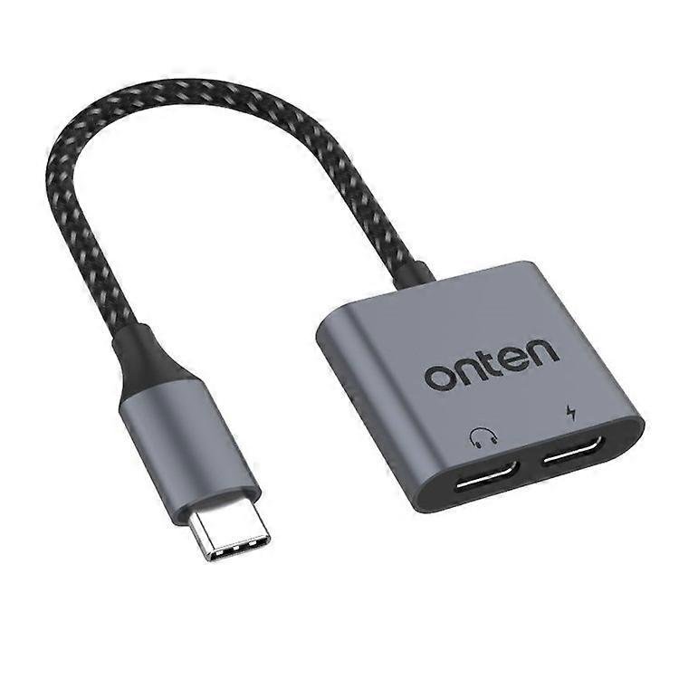 ONTEN OTN-290 Type-C to Type-C Digital Audio + Type-C Charging Adapter Aluminum Alloy Converter