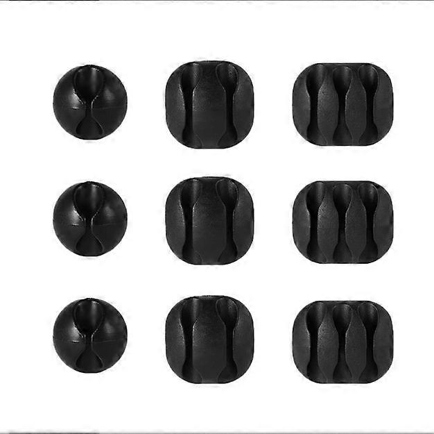 INF Silikonkabelklämmor, 9-pack kabelhållare