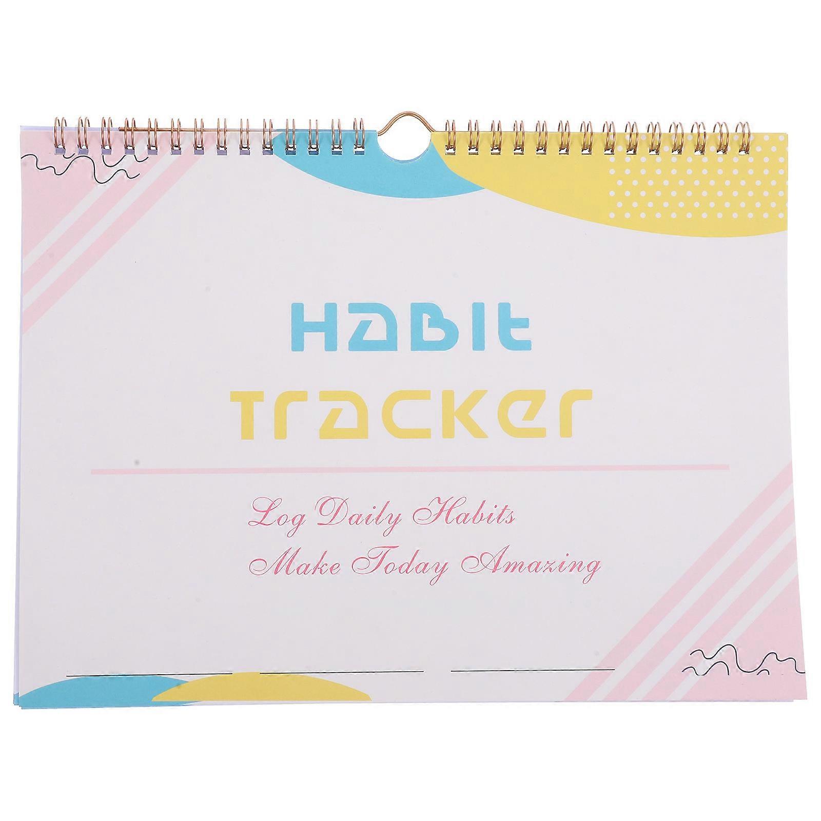 Undated Monthly Habit Tracker Journal Spiral Planner for Goal Tracking Simple Layout Binding Portable Daily Habit Monitoring Visualization