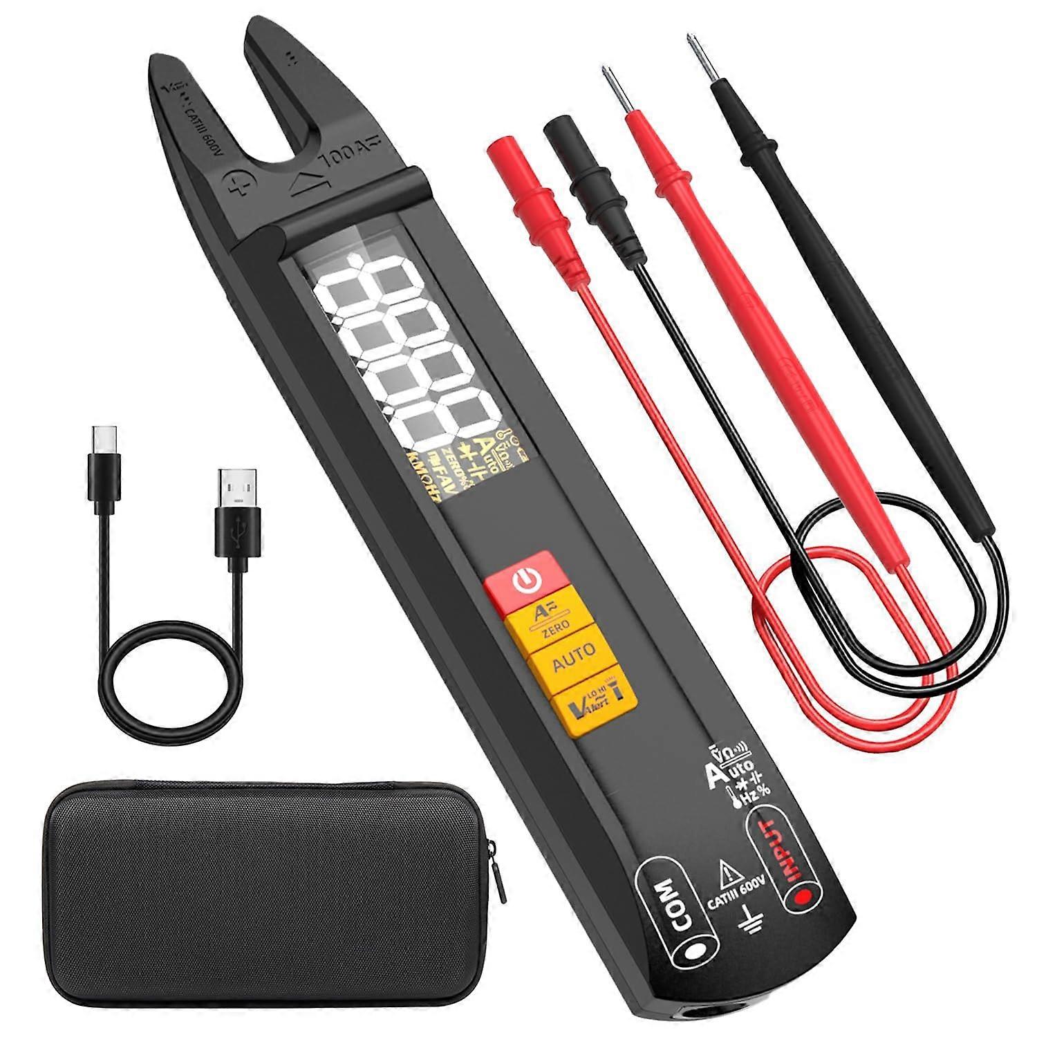 Clamp Multimeter AC DC 6000 Meter True RMS, Measures Voltage Current Ohm Continuity Capacity Diode Frequency NCV