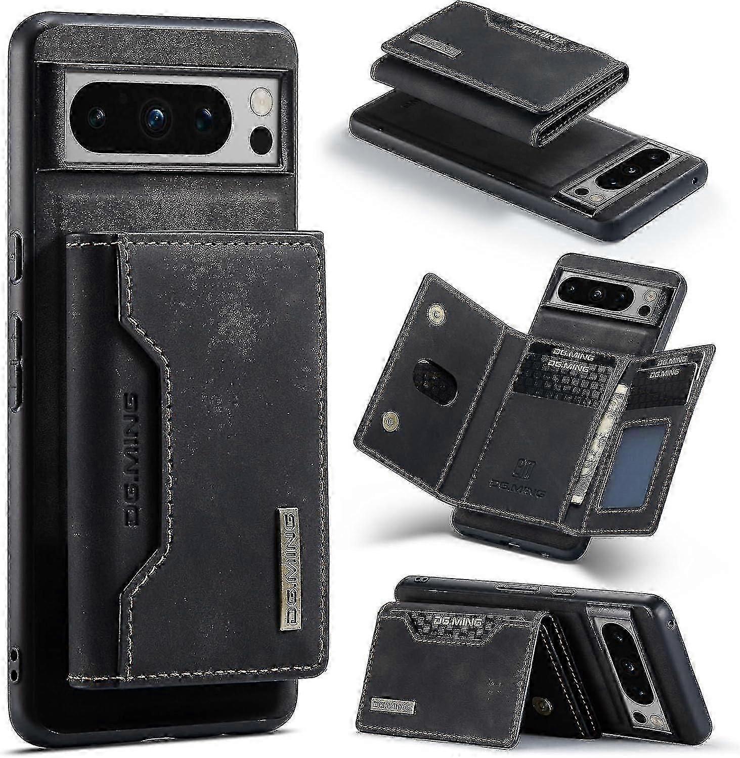 PU Leather Detachable Card Wallet Case for Google Pixel 8 Pro & 8 with Secure Storage for Cards