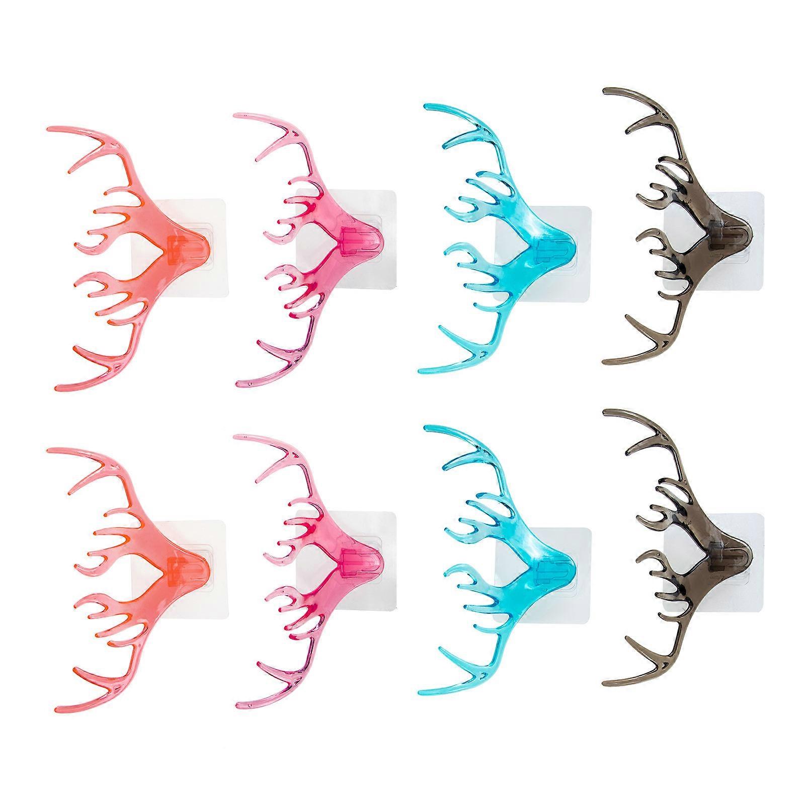 Antler Design Hook Wall Hooks Decorative Hooks for Hanging Assorted Color 8Pcs