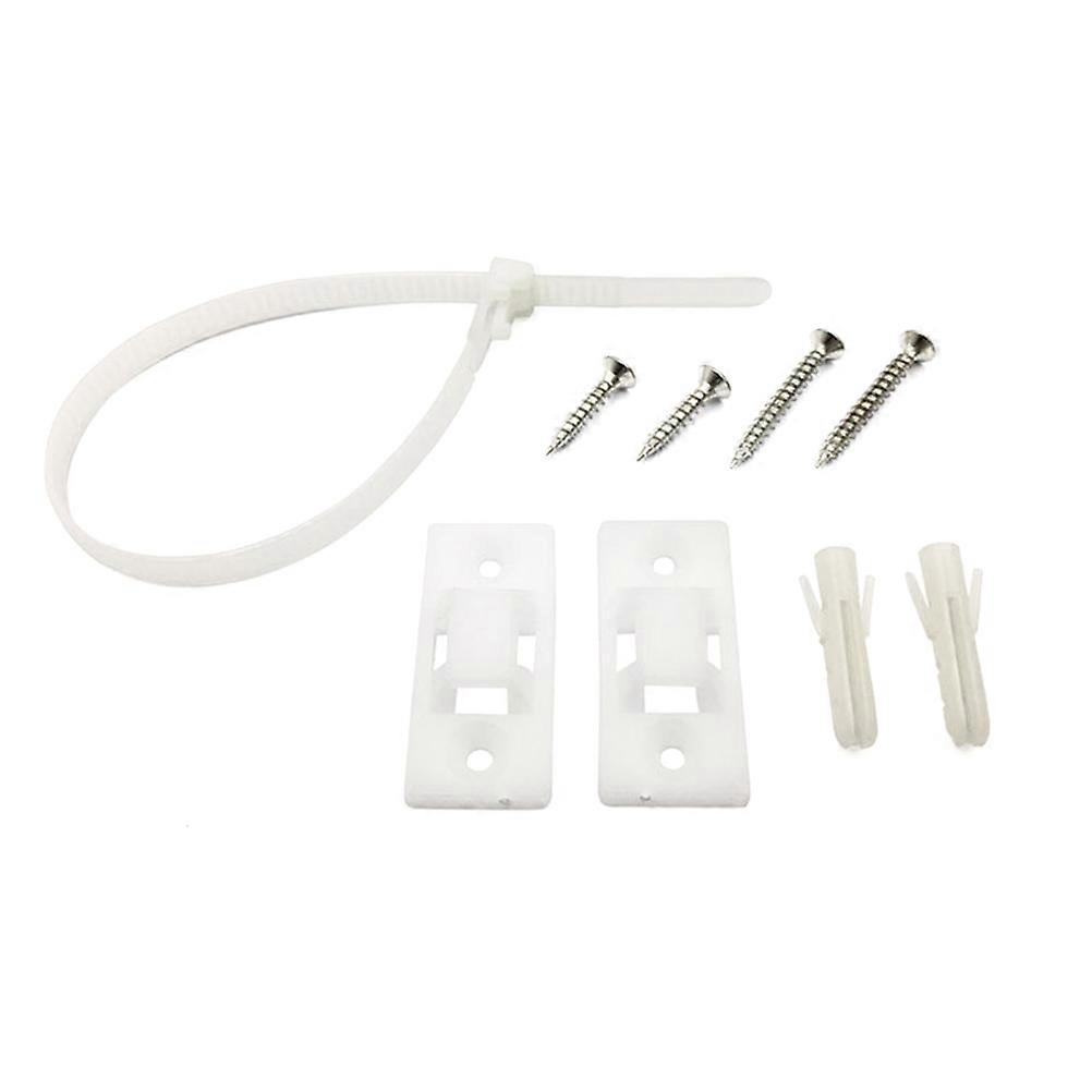 White Plastic Furniture Tip Anchors Kit – 10 Sets Wall Mounted Babyproofing Safety Straps for Cabinets, Dressers & Home Use – Flame Retardant & High