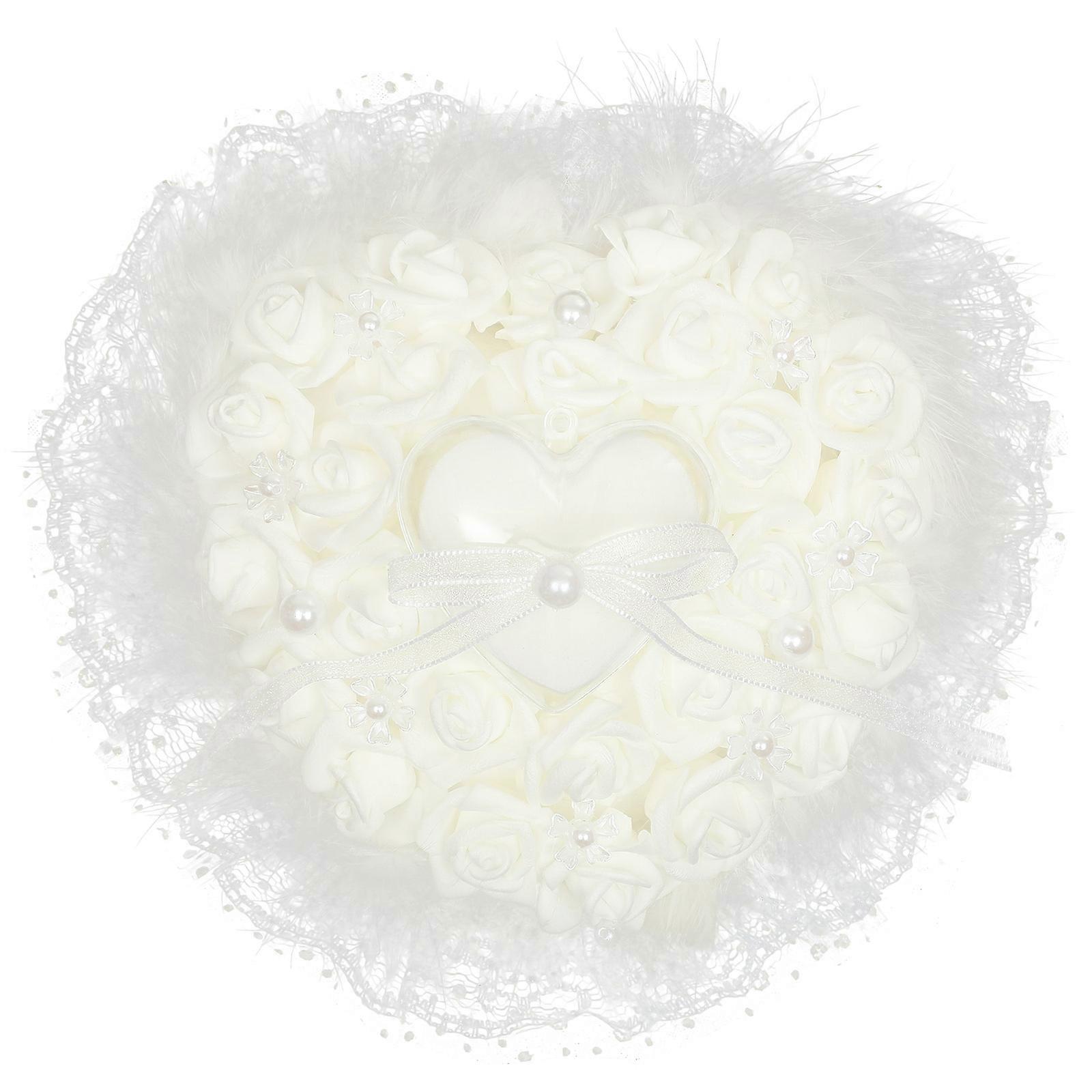 Decorative Rings Cushion Proposal Ring Pillow Portable Groom Accessory 19x18x4.5cm 1Pcs