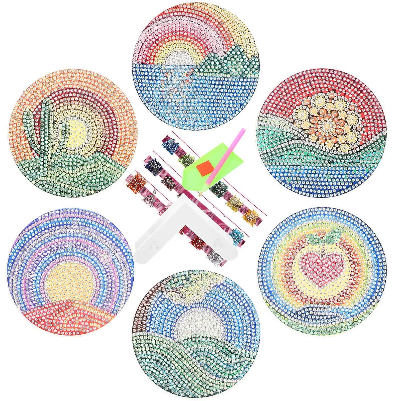 Set of Coaster Cup Mats Mug Pads Heat Resistant Antislip Decorative Cup Mat for Drinks Teacups Acrylic