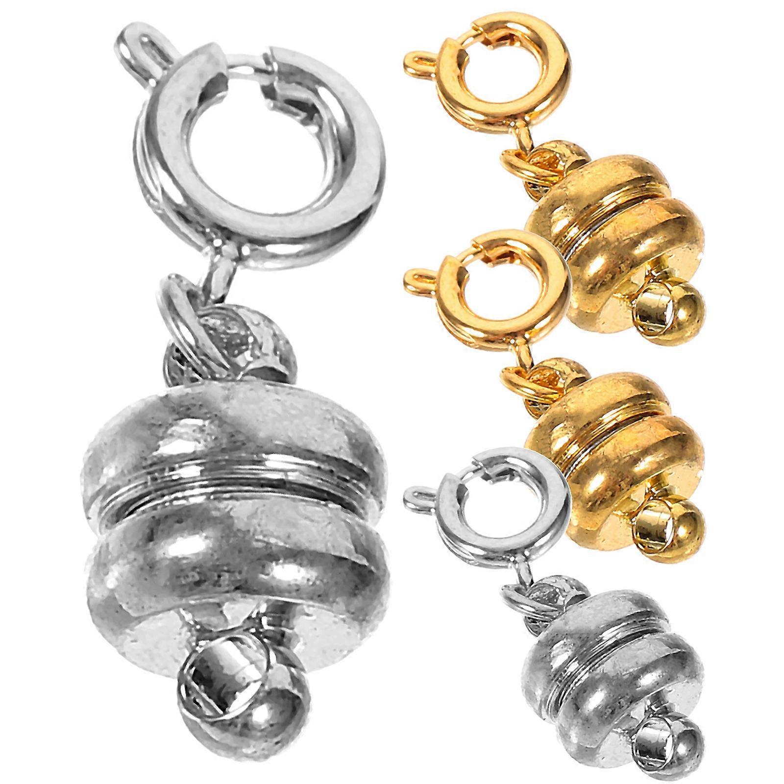 Magnetic Jewelry Clasp Magnetic Clasps For Jewellery Cylindrical Shape Copper Material 4Pcs