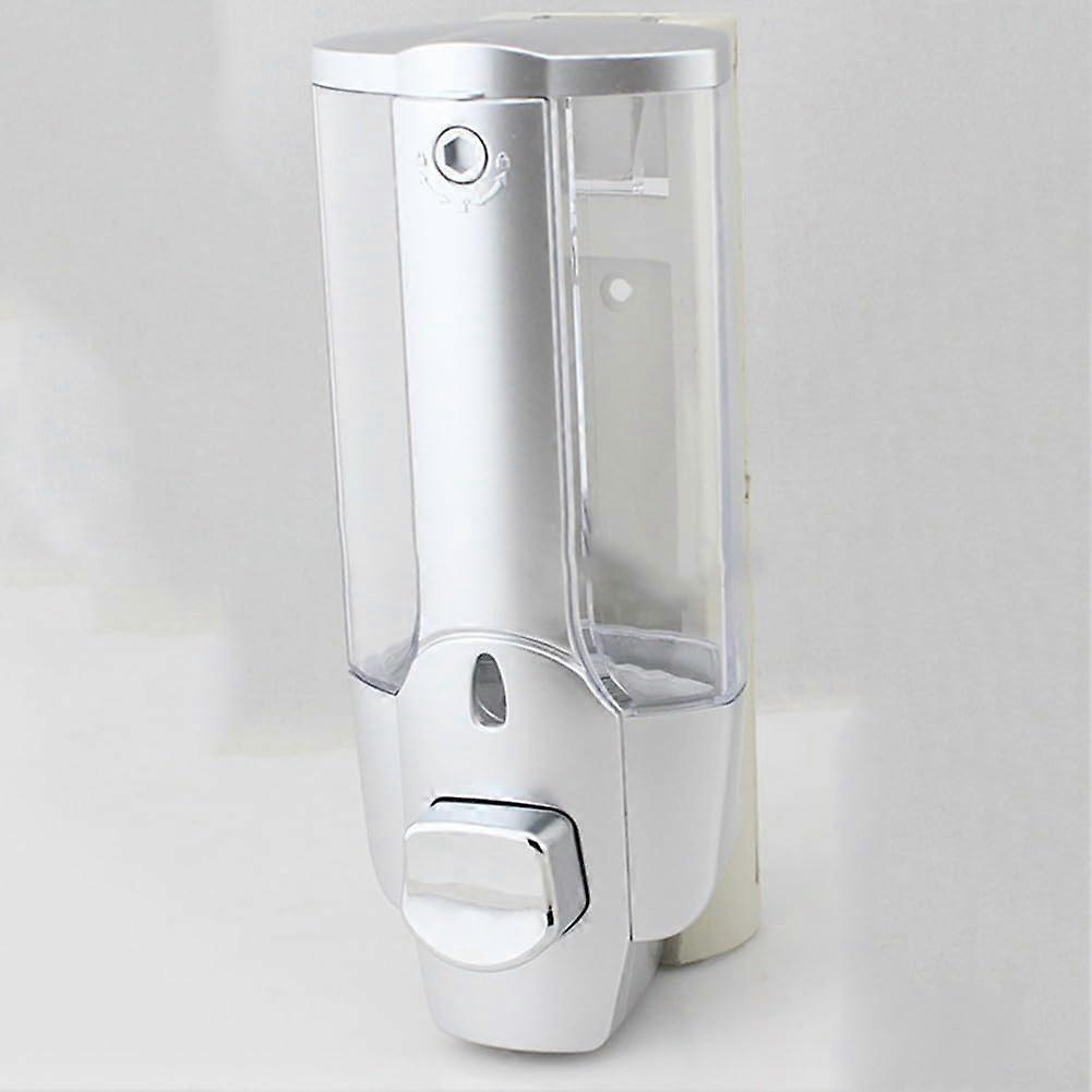 Spacesaving and practical 350ml shower shampoo dispenser, wallmounted (silvercolored single head) Silver single head