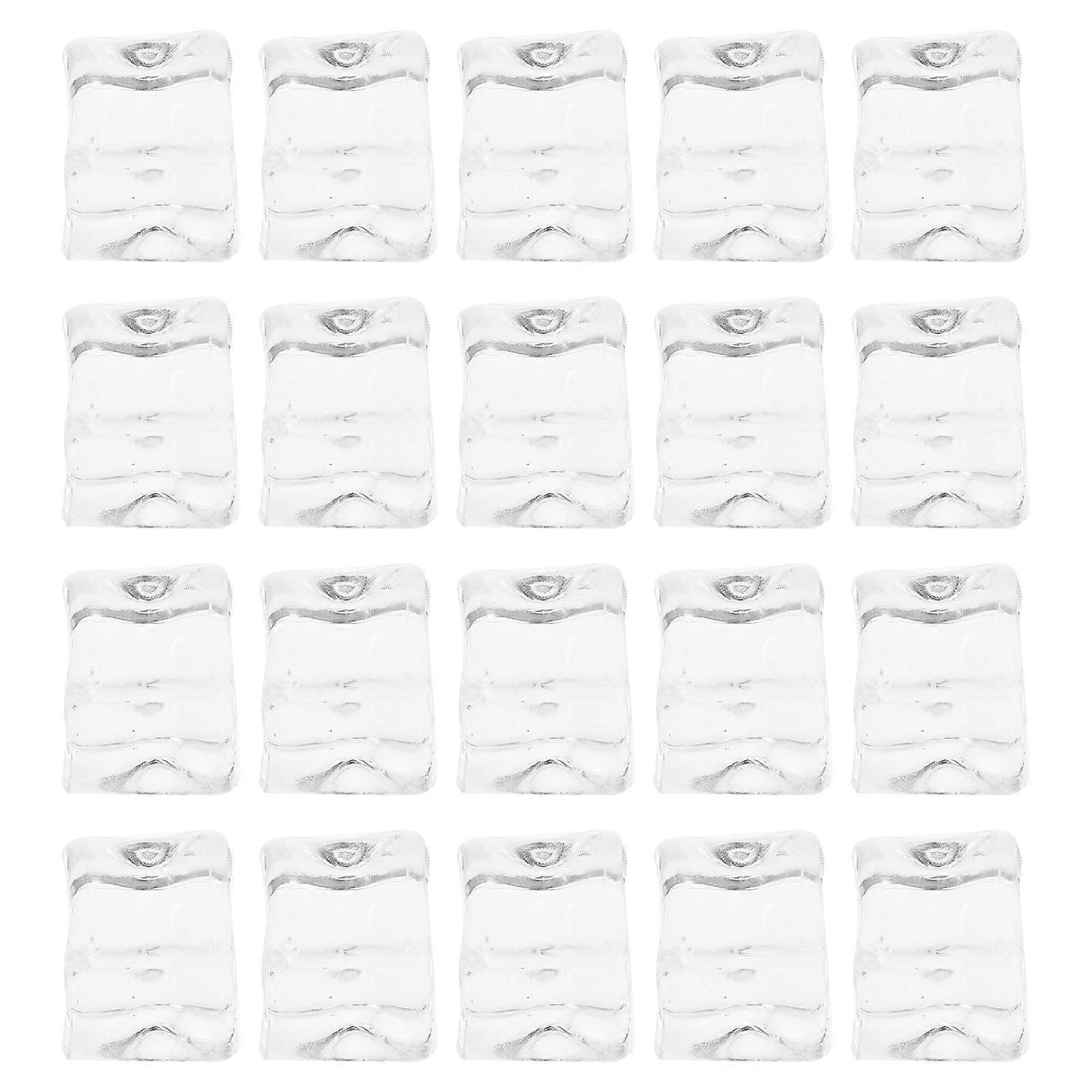 50pcs Reusable Faux Ice Cubes for Photography, Party Decor, Vase Fillers & Food Displays – Realistic Look, Easy to Clean