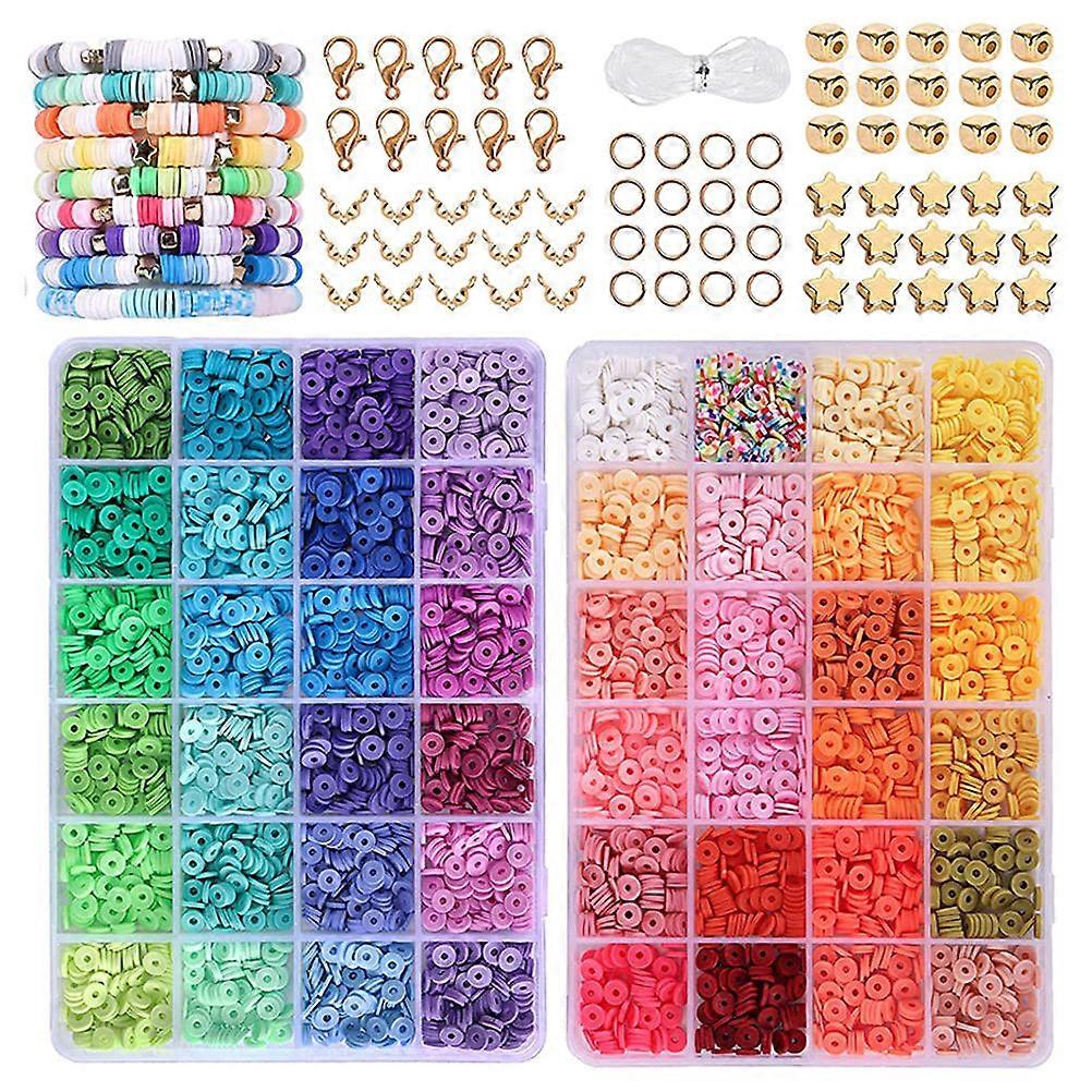 DIY Craft Clay Beads Kit Assorted Color for Jewelry Making 1Set