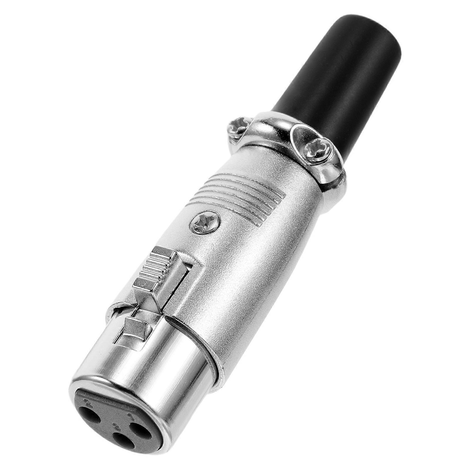 Microphone Plug Xlr Terminal Connector Metal Cylindrical For Studio Recording Noise Reduction 1Set