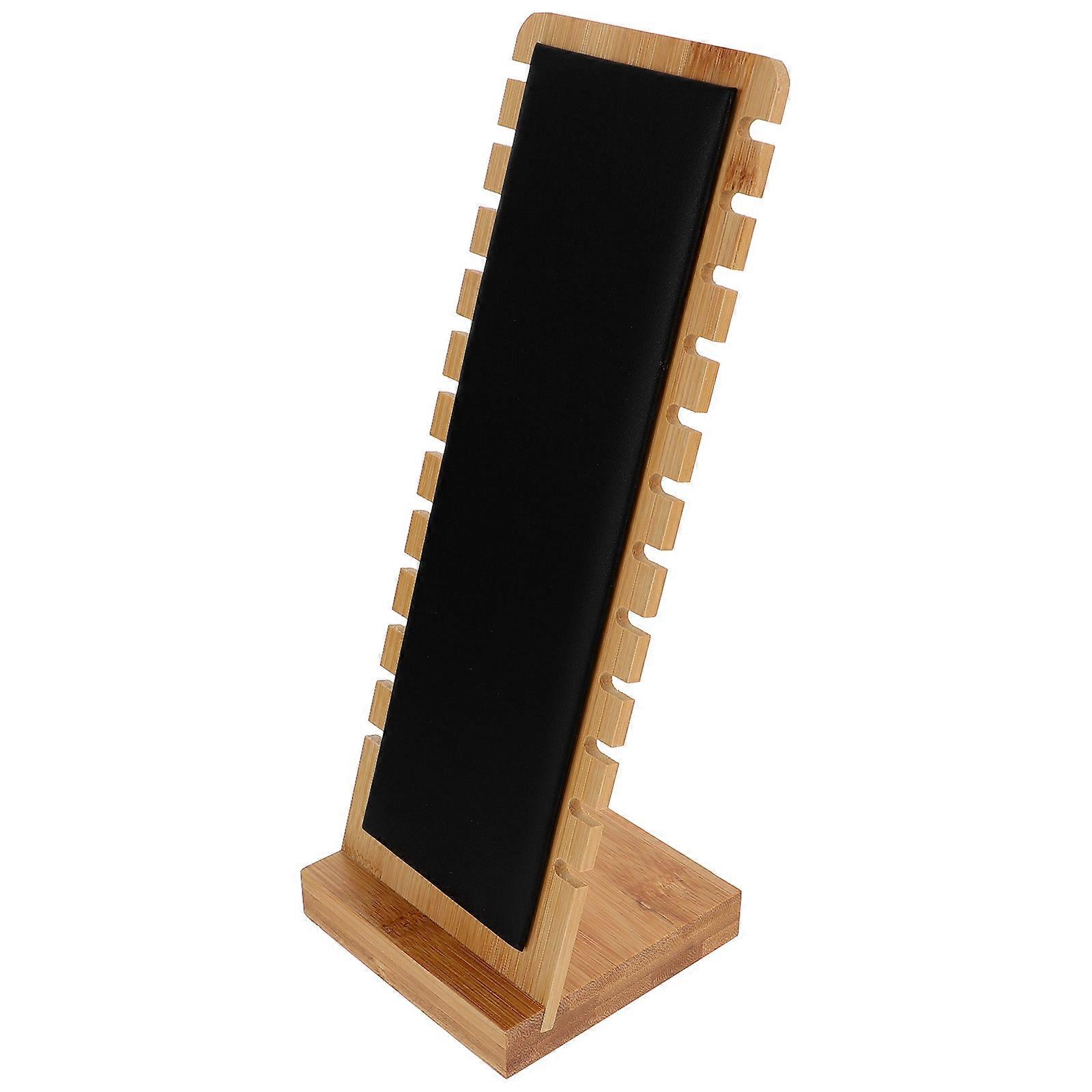 Desktop Necklace Stand Bamboo Jewelry Display Rack Home Use Black 26X10X10CM Storage 1Pack