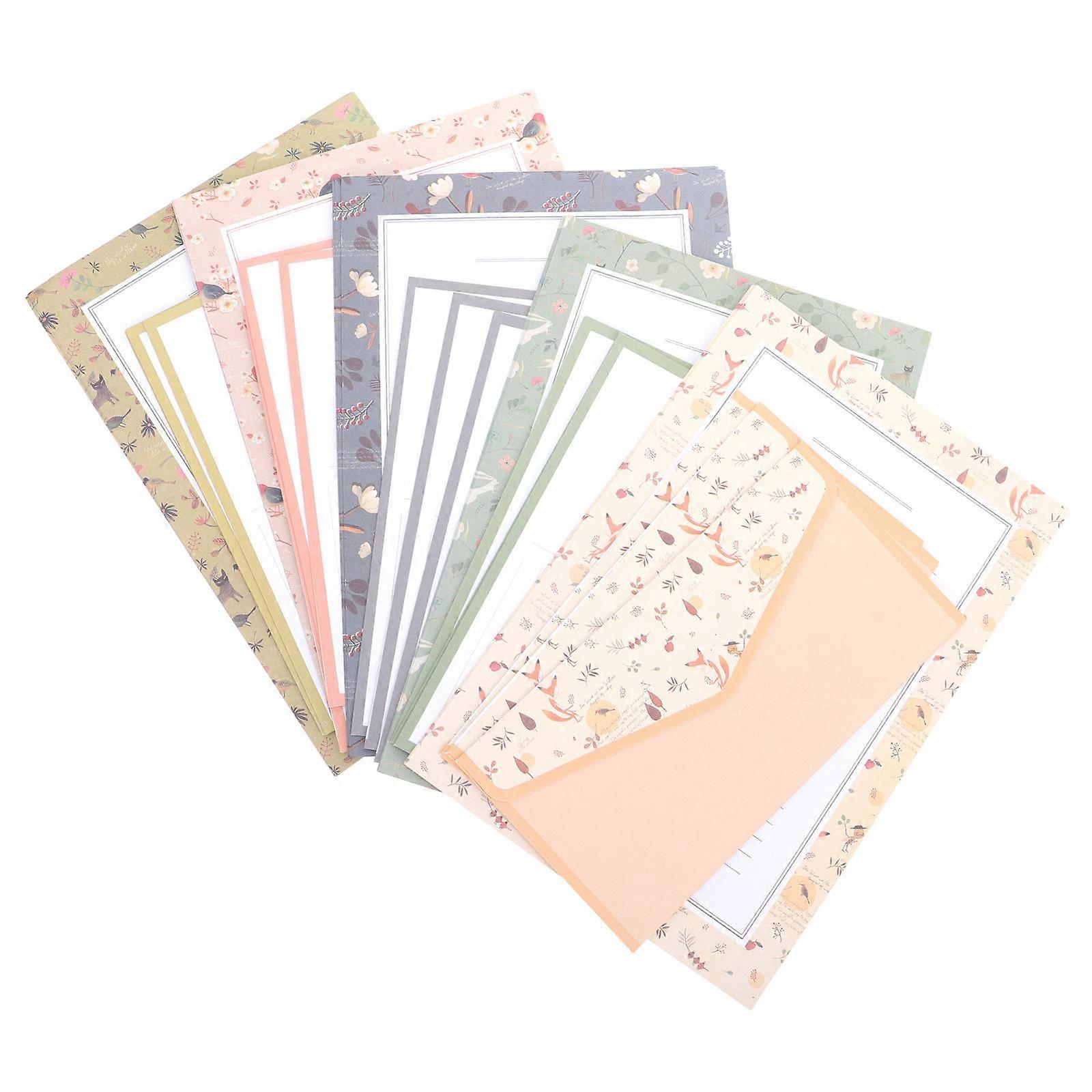 Writing Paper And Envelopes Sets Classic Printing Style For Invitations Mint 5 Sets