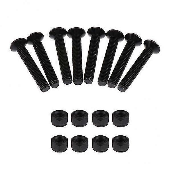2x8 Sets Skateboard Mounting Bolts Longboard Screw Nuts Hardware 5x29mm Black