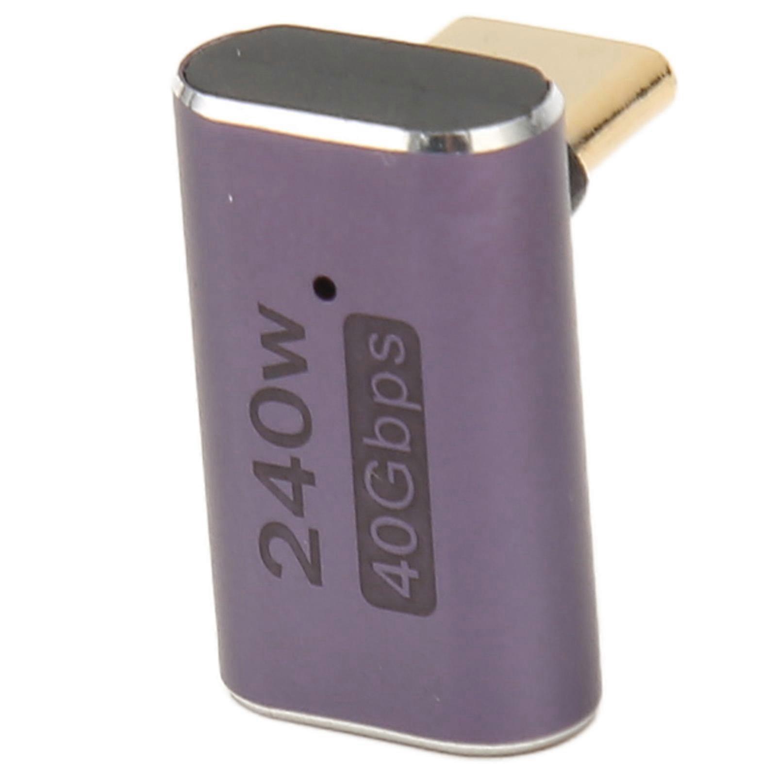 USB C Female to USB C Male PD 240W 8K 60Hz High Speed 40Gbps USB 4.0 C Right Angle Adapter for Phone, Tablet, Laptop