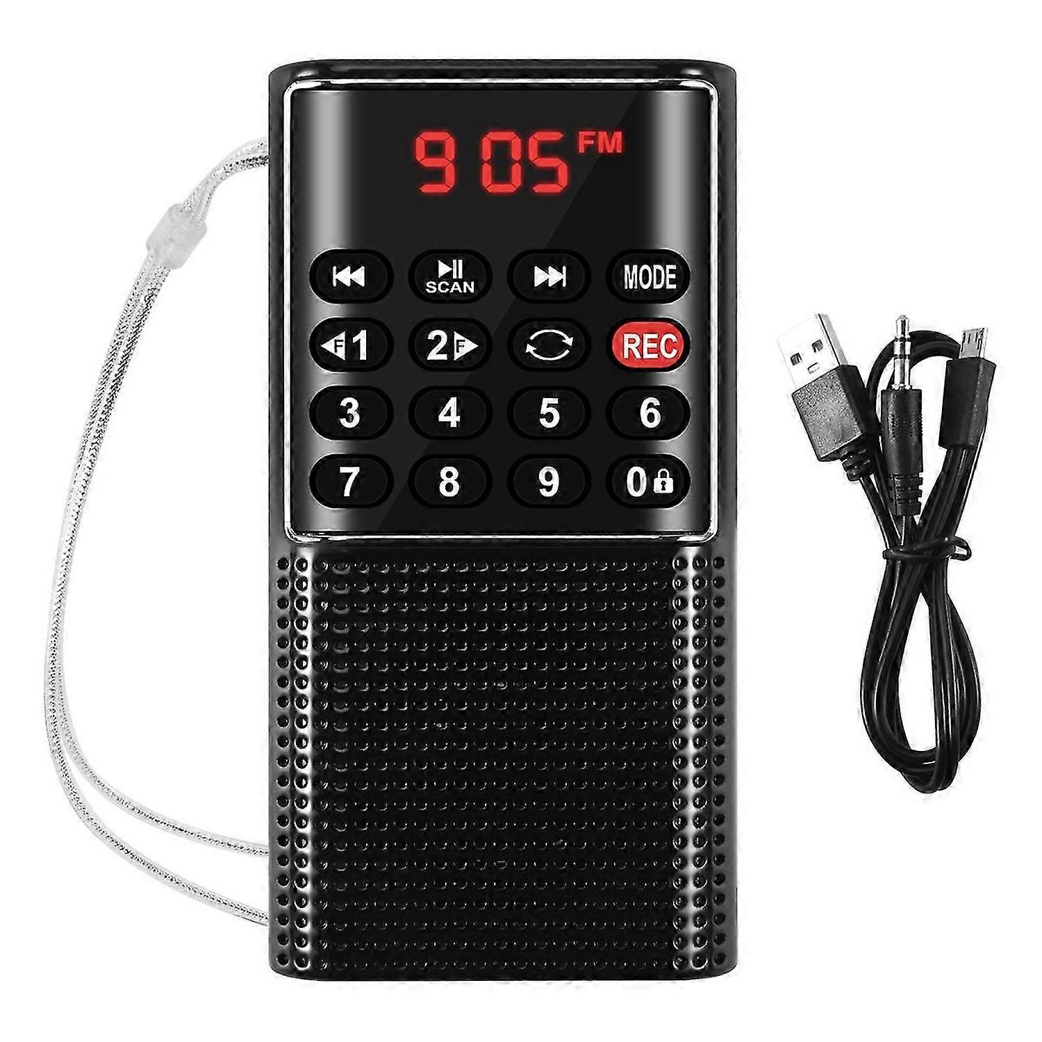 Pocket FM Walkman Radio Portable Battery Radio with Recorder, Lock Key, SD Card Player, Rechargeable