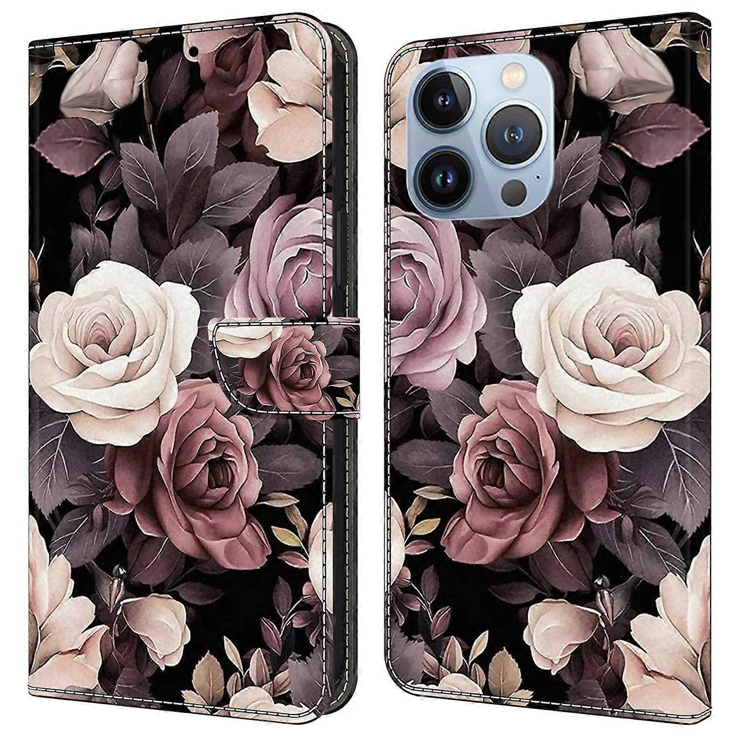 For iPhone 16 Pro Max Case PU Leather Wallet Flip Cover with Standing Function