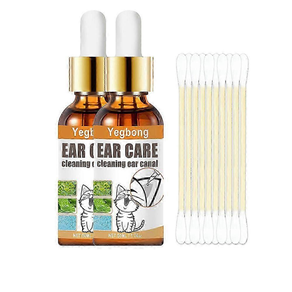 2 قطعة منظف أذن للقطط ، حليب الأذن ، زيت حليب الأذن ، منظف أذن القطط ، مضاد للحكة ، إيماءة ، العث والشوائب
