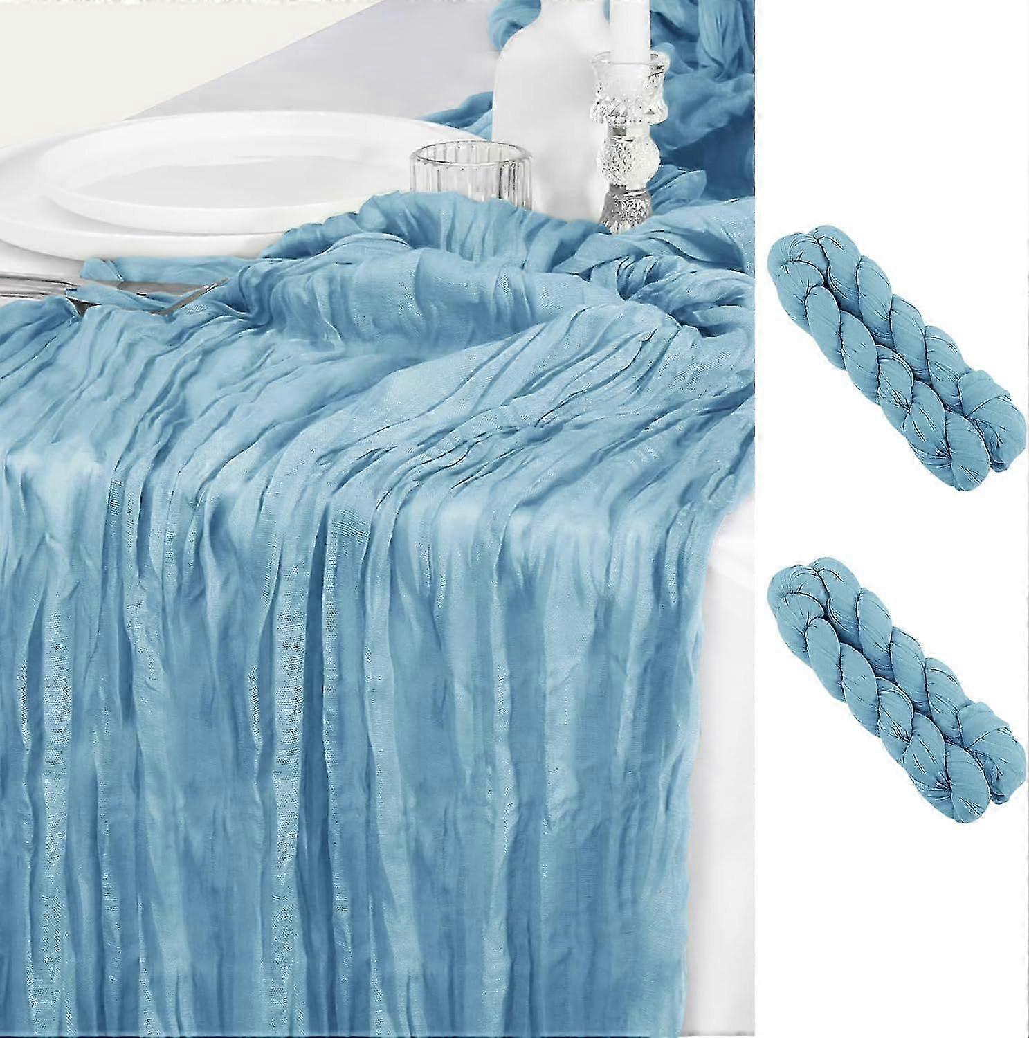 2er Pack Tischläufer - Cheesecloth Tischläufer 35x120 Zoll, Gaze Tischläufer