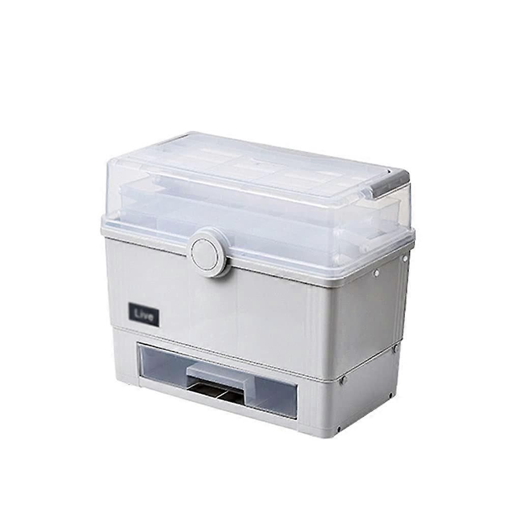 First aid kit, plastic first aid box, household, portable handle, multilayer drawer