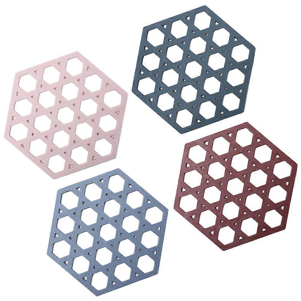 Placemats For Dining Table Non-Slip Protective Mat Pink 4Pcs Housewives Kitchen Use