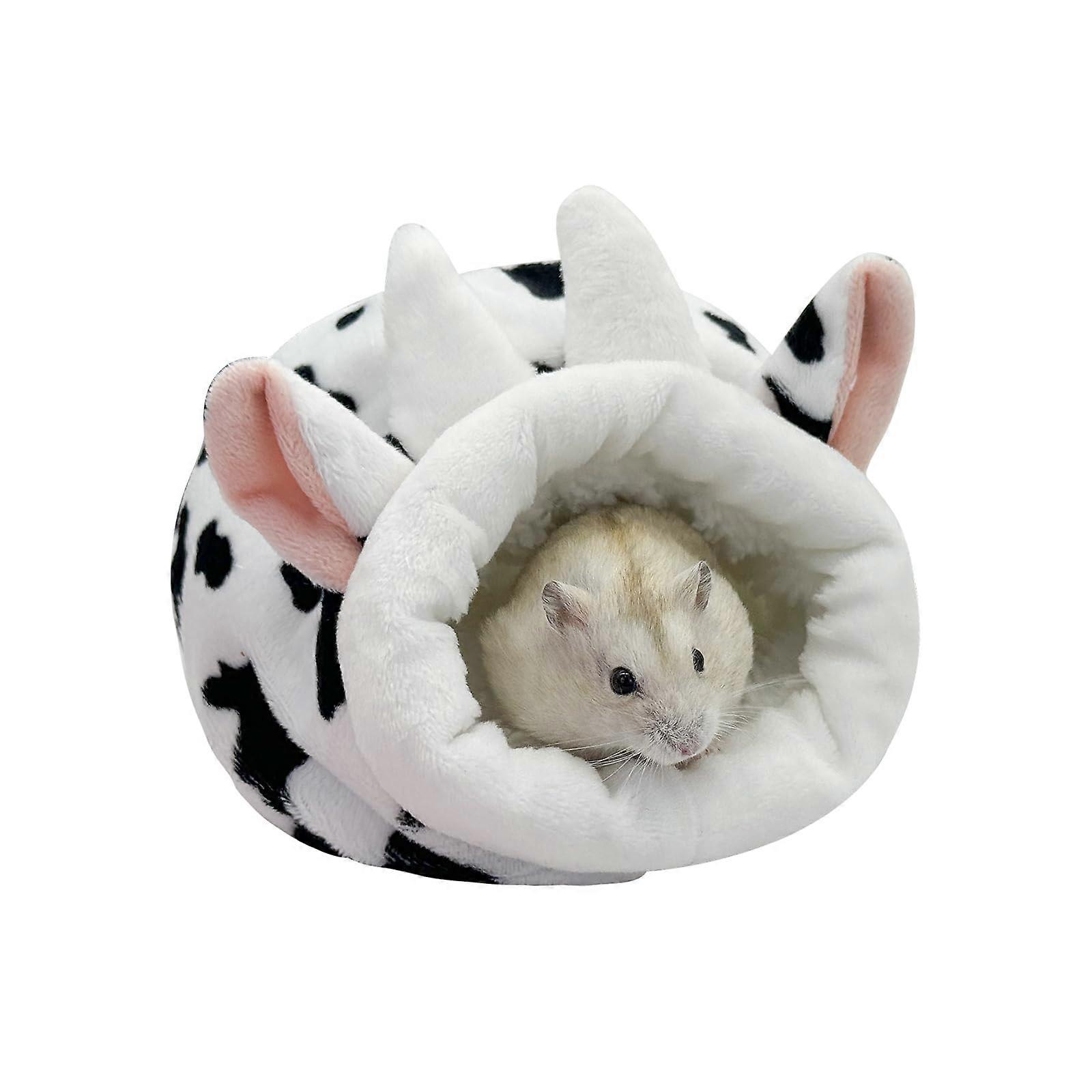 Hamster Bed - Soft Black and White Mini Guinea Pig Bed with Removable Bedding for Small Pets, Compatible with Gerbils and Hedgehogs