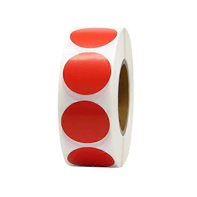 2 Rolls Red Colored Circle Labels Direct Thermal Stickers Self-Adhesive Food Canning Labels for Kitchen Storage and Office Classroom Use 2.5cm