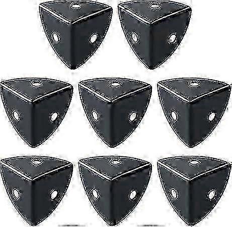 Μαύροι γωνιακοί φρουροί μετάλλων ανοξείδωτου, θήκη πτήσης 8τμχ