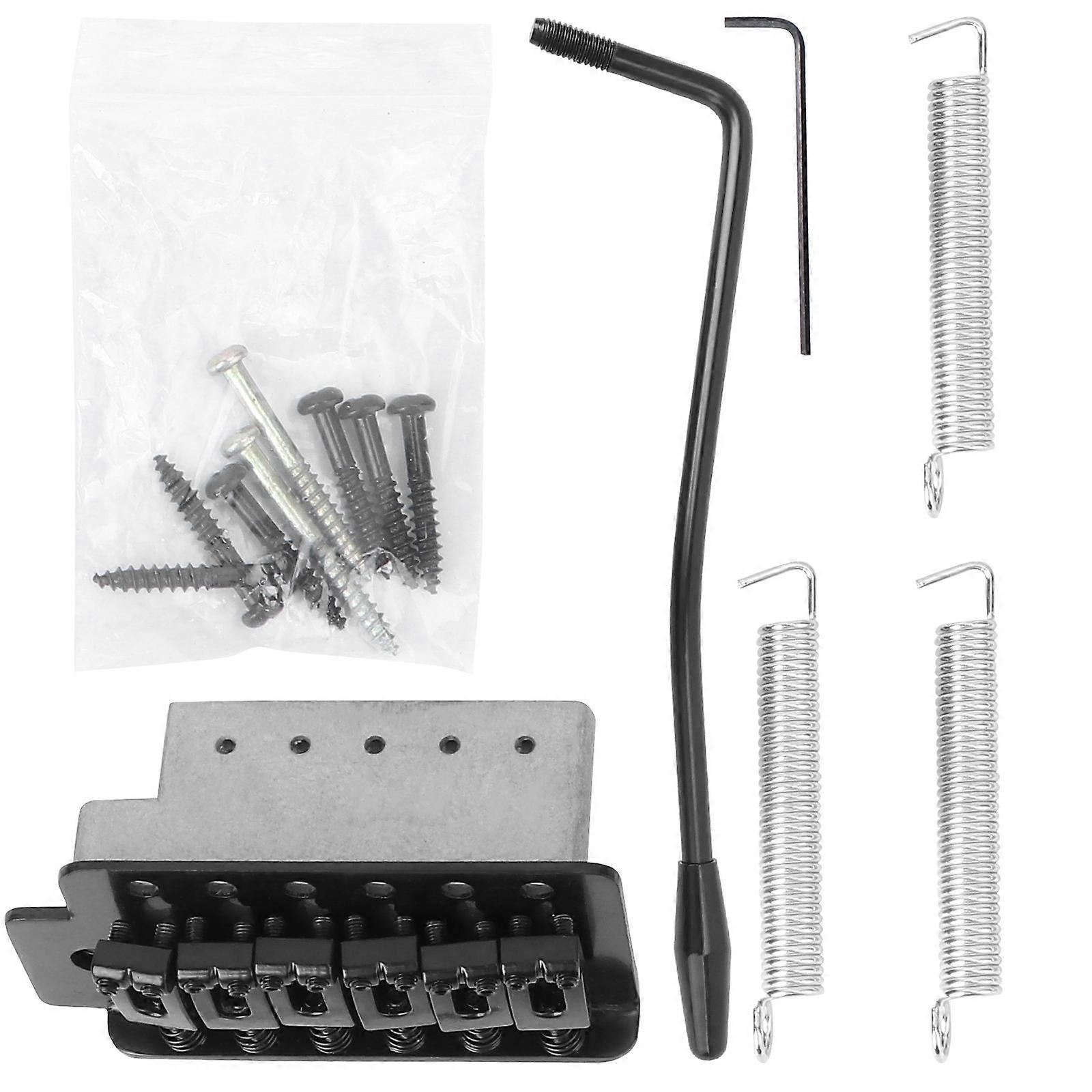 Black Tremolo Bridge GA206 Left Handed 6 String Flat ST Saddle Single Tremolo Bridge System for Guitarists Electric Guitar Parts 1Set
