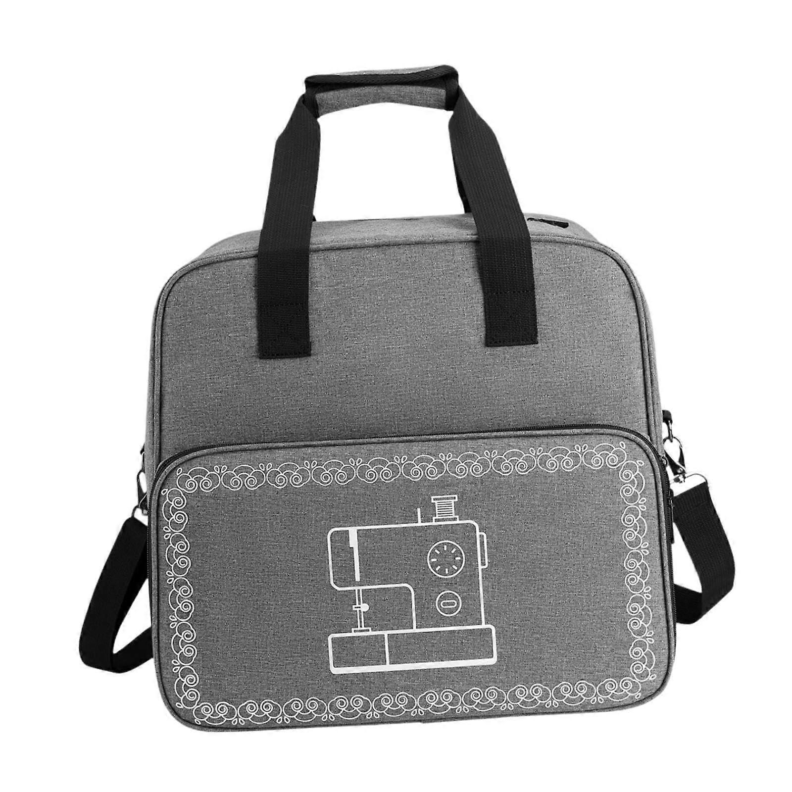 Sewing Machine Carry Bag with Accessory Storage in Gray - Durable, Lightweight, Fits Most Standard Models