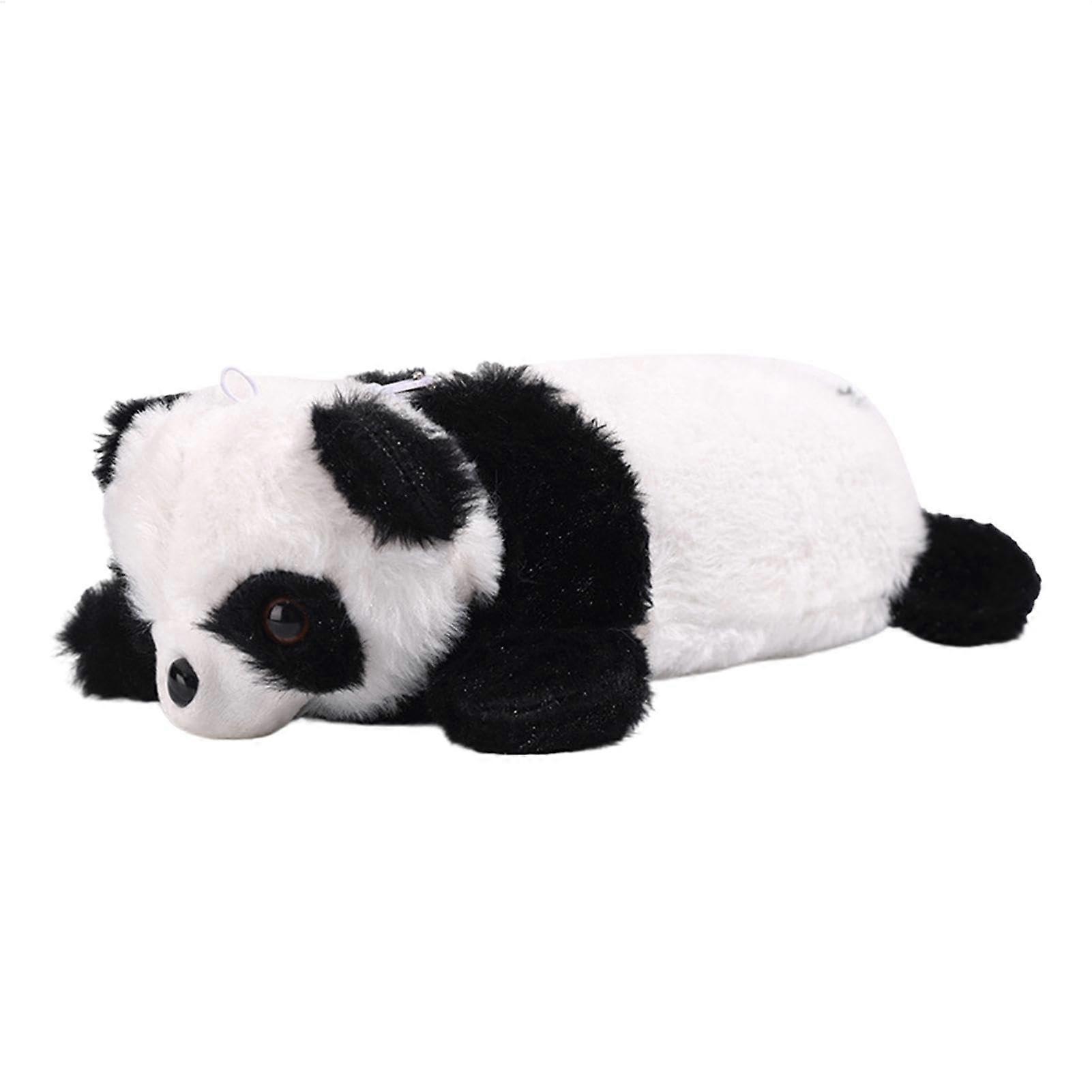 Panda Pencil Case Soft Plush 28 x 15 cm PP Cotton Filled Cartoon Stationery Organizer For Pens Rulers Erasers Plain