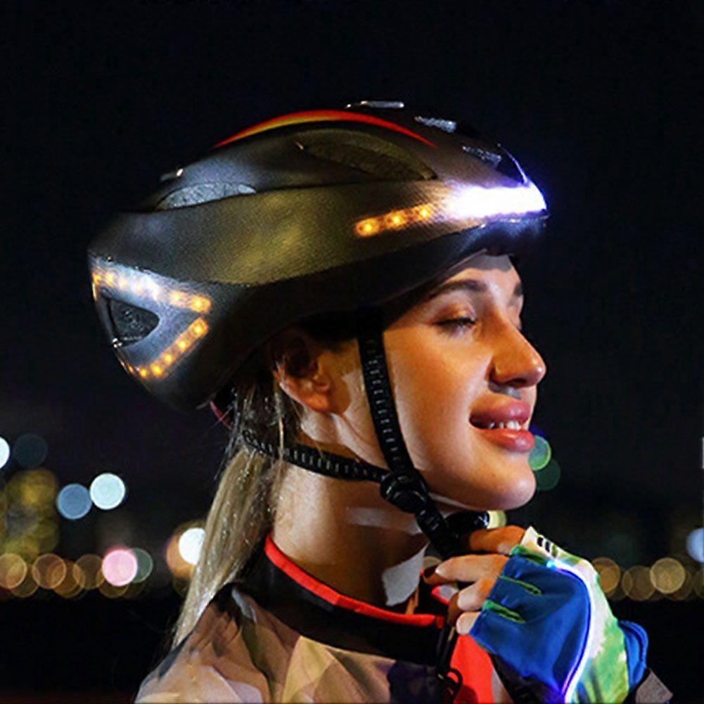 Smart Bike Helm USB Aufladbarer Nachtrad-Safehelm mit Smart Turning Light LED Wireless Control HelmYMQX)