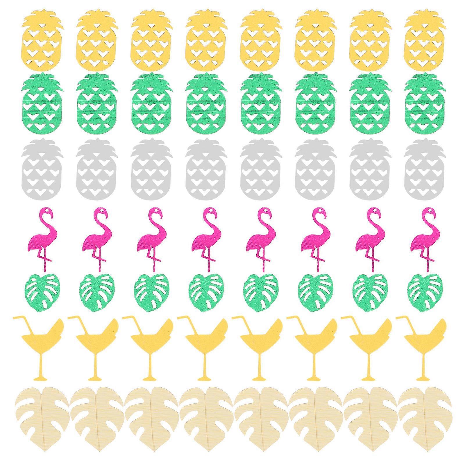 Hawaiian Party Favor Confetti Plastic Silver Yellow Green Party Decorations