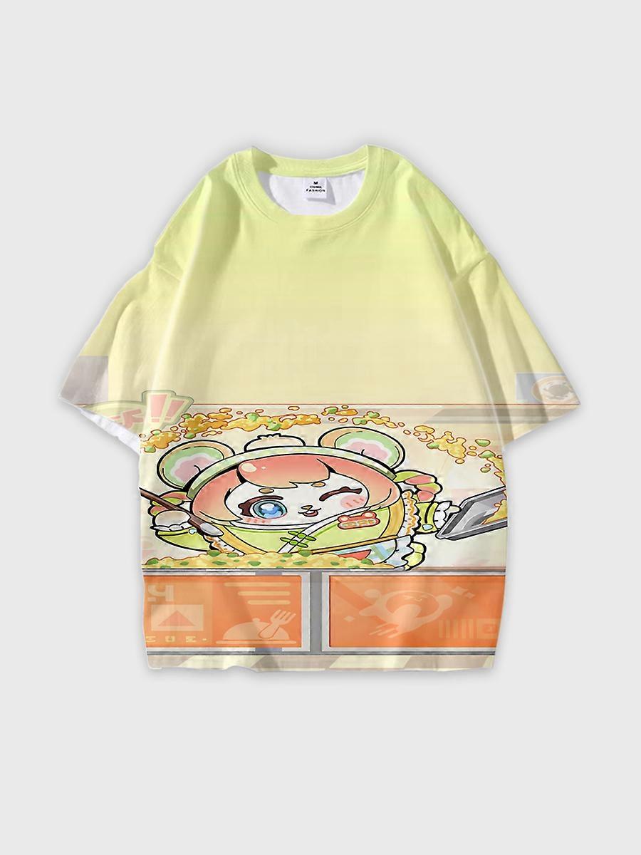 T-shirt round neck Pattern loose short sleeve JW1794