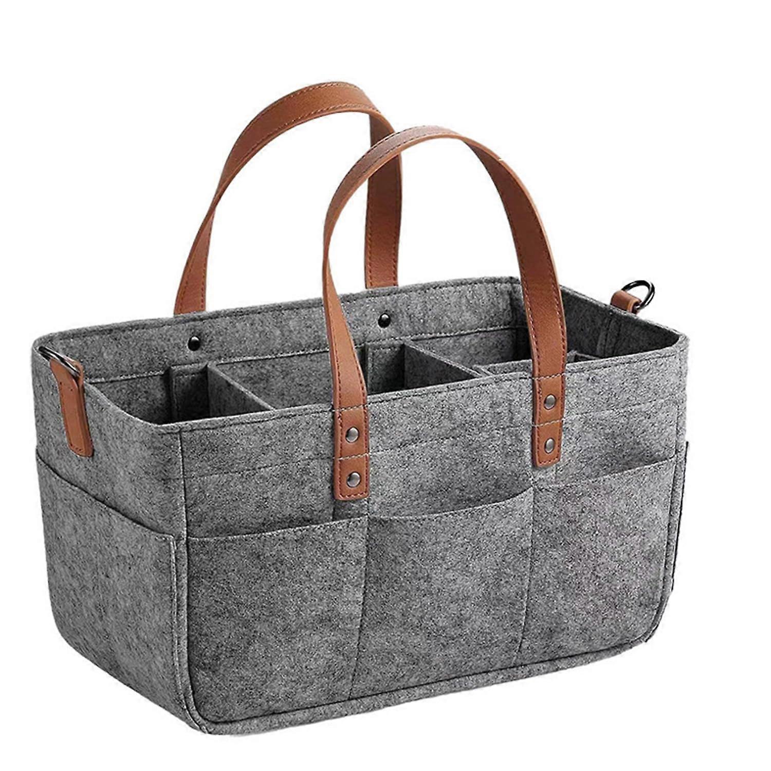 Nappy Organiser, Portable Baby Nappy Caddy with Compartments, 38x23x18 cm, Changing Bag for Wet Wipes and Toys