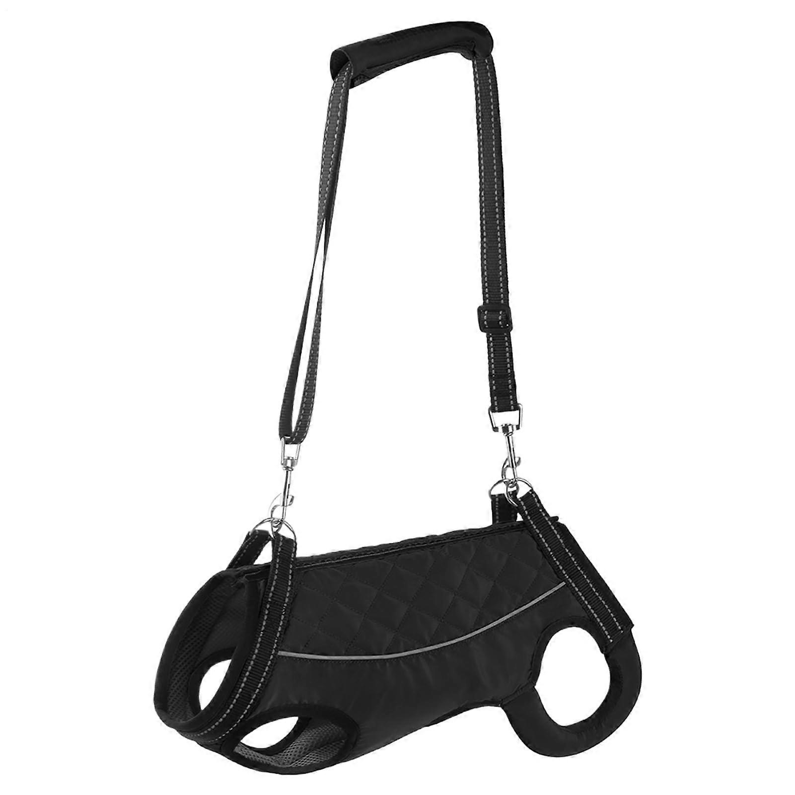 Dog lifting harness, reflective vest with handle for senior dogs, black, size L