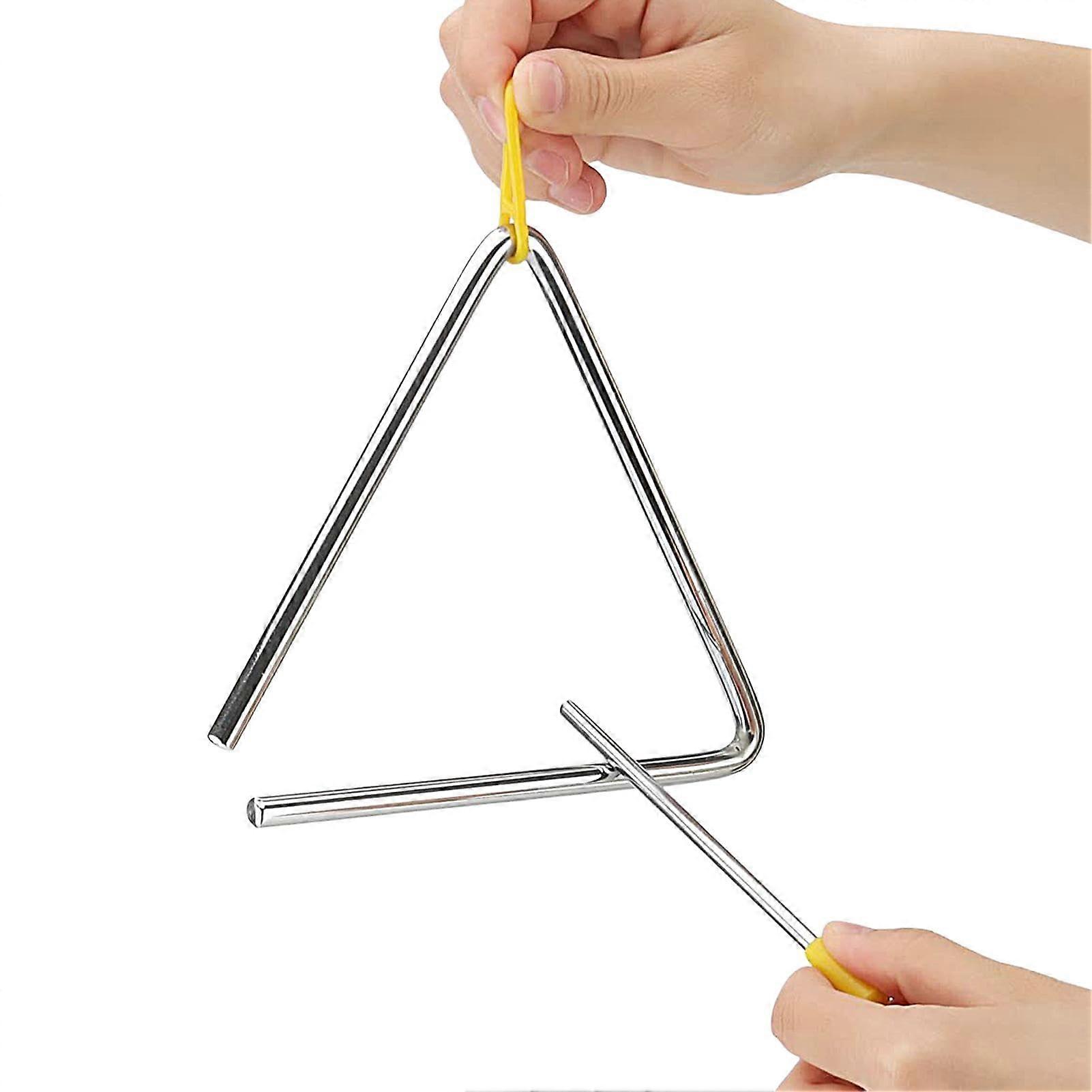 Triangle Musical Instrument, Metal Triangle With Firing Pins, 5-Inch Hand Percussion Triangle Mallet, Rhythm Instrument