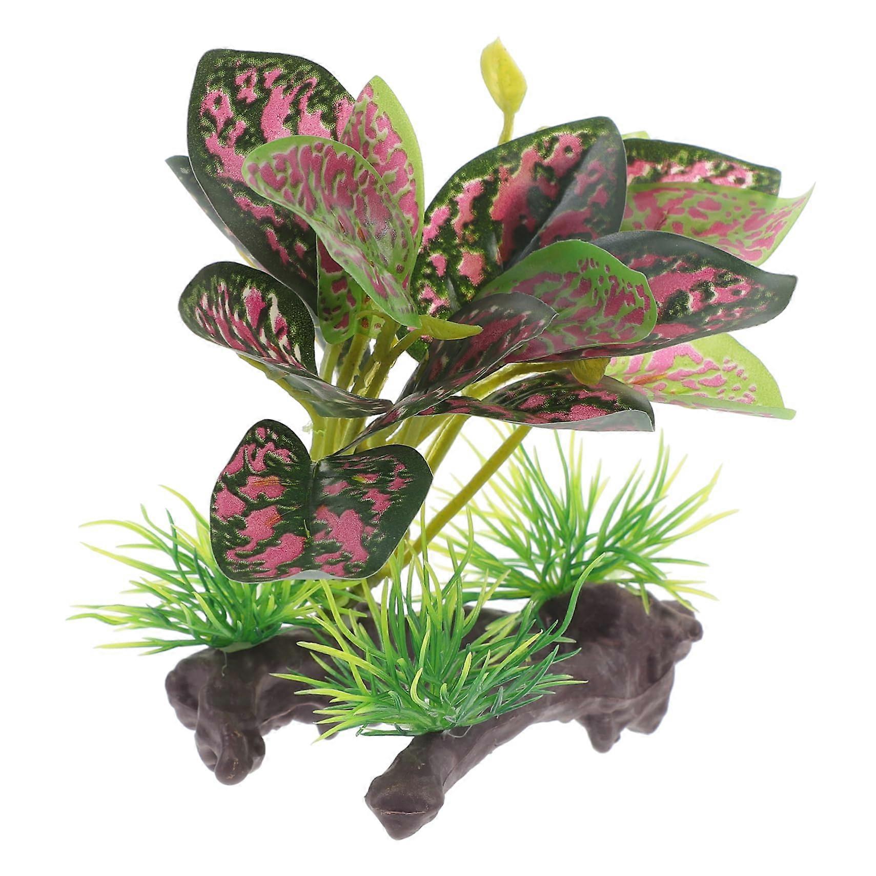 Artificial plant decoration for reptile terrariums, made from safe resin for bearded dragons and aquariums, reusable and durable.