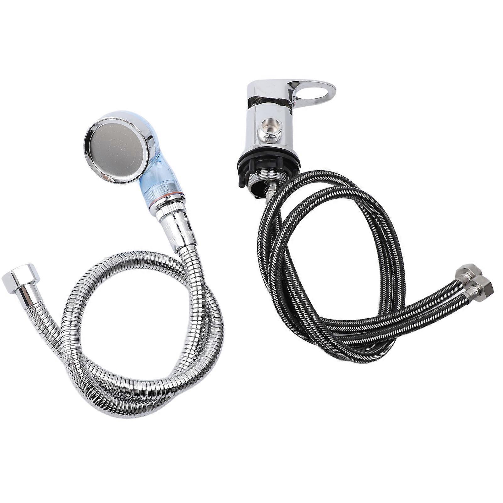 Salon Shampoo Bowl Faucet and Sprayer Kit for Shampoo Bed Bowl Backwash Unit 80cm Faucet 70cm Hose L Size Blue Sprayer Head