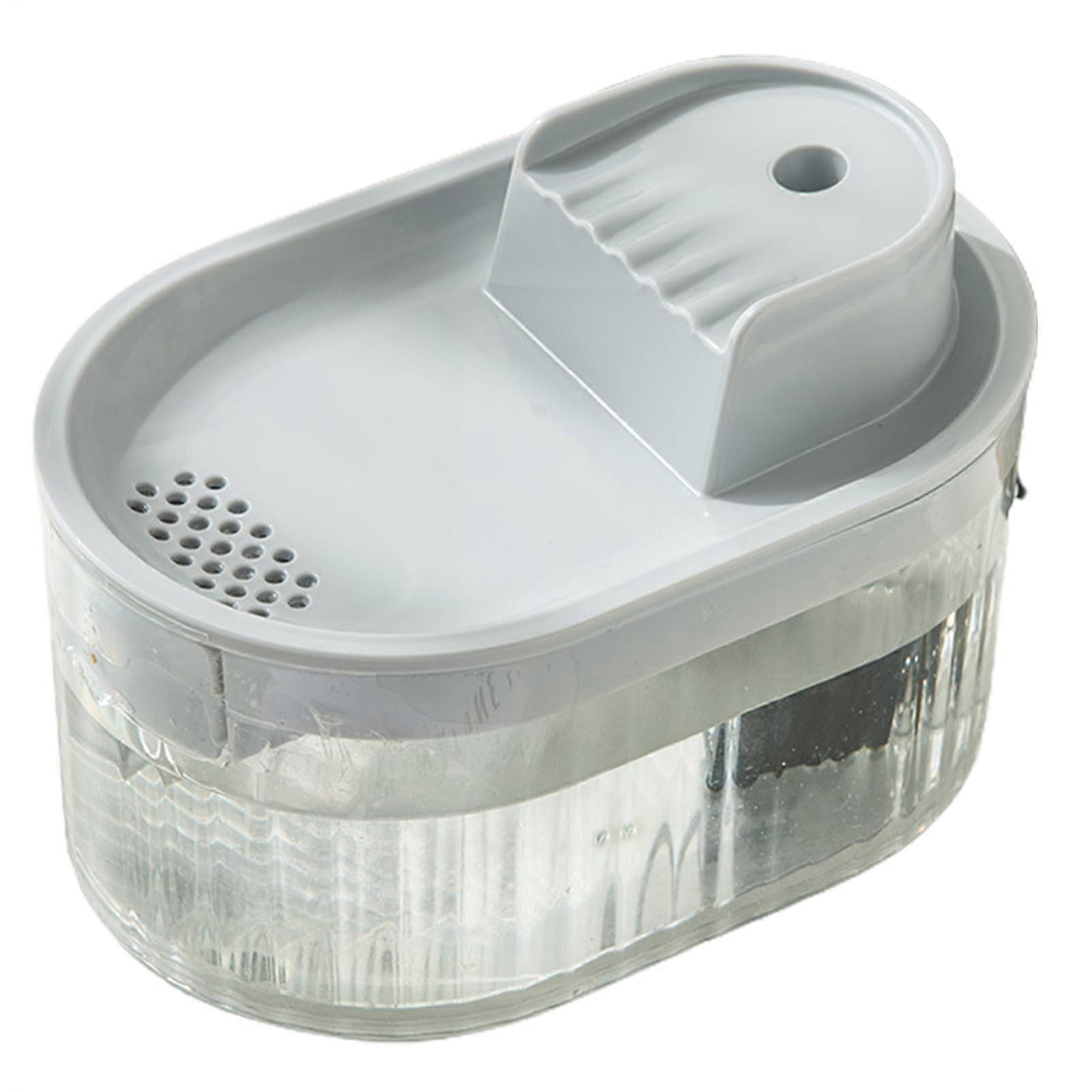 Pet Drinking Fountain Quiet Automatic Water Dispenser 1.5L For Home And Travel With Pet Bowl Light Gray