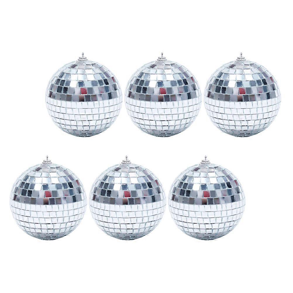 Decorative Glass Spheres Reflective Ornaments Mirror Balls Musical Festivals School Festivals 6Pack
