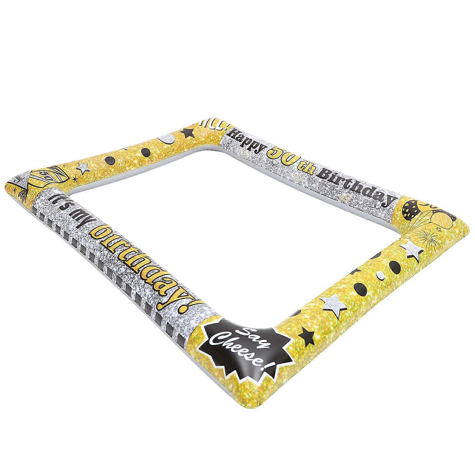 Inflatable Selfie Frame PVC Bright Multi Color Perfect for Birthday Party Photo Props Cosplay 40x60cm