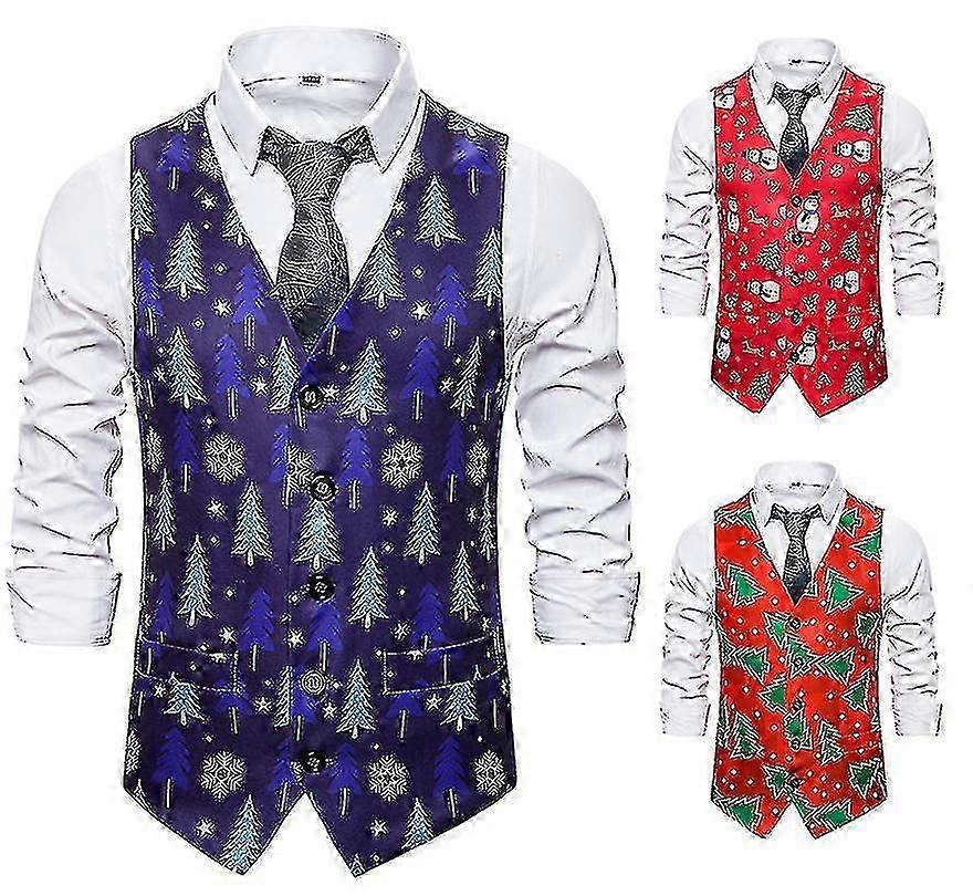 Gilets de Noël imprimés pour hommes Gilets sans manches imprimés