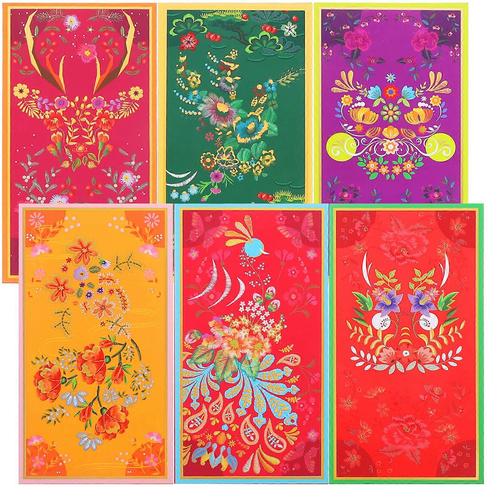 Red Lucky Money Envelopes Red Envelopes Graduation Gifts Mixed Style 6Pcs